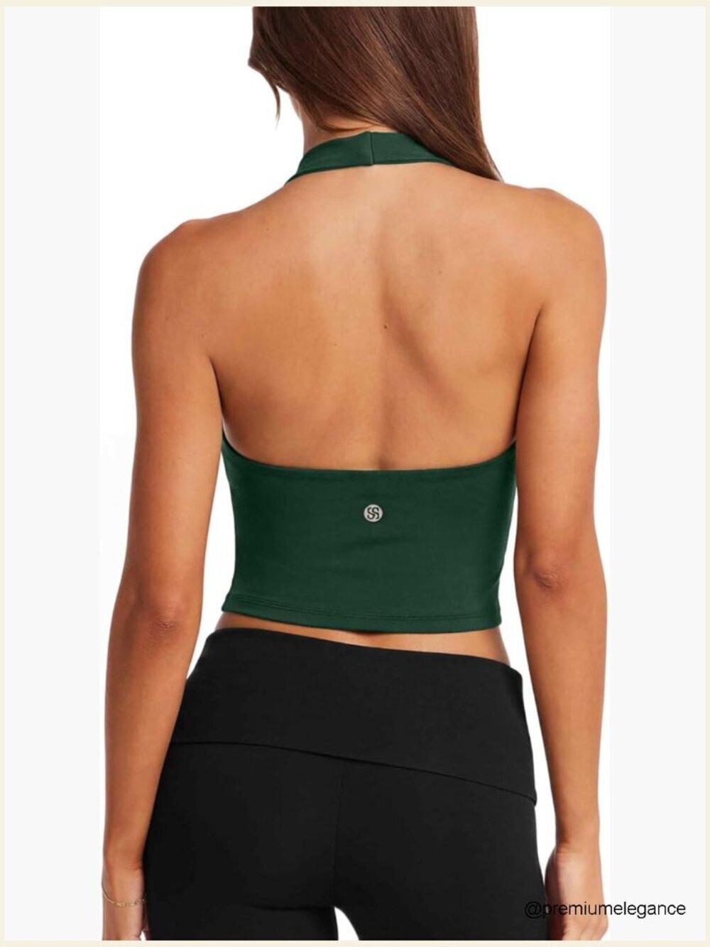 Padded Halter Sports Bra Backless Longline Workout Crop Tank Top